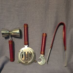 Red and Silver Bartender Tool Set
